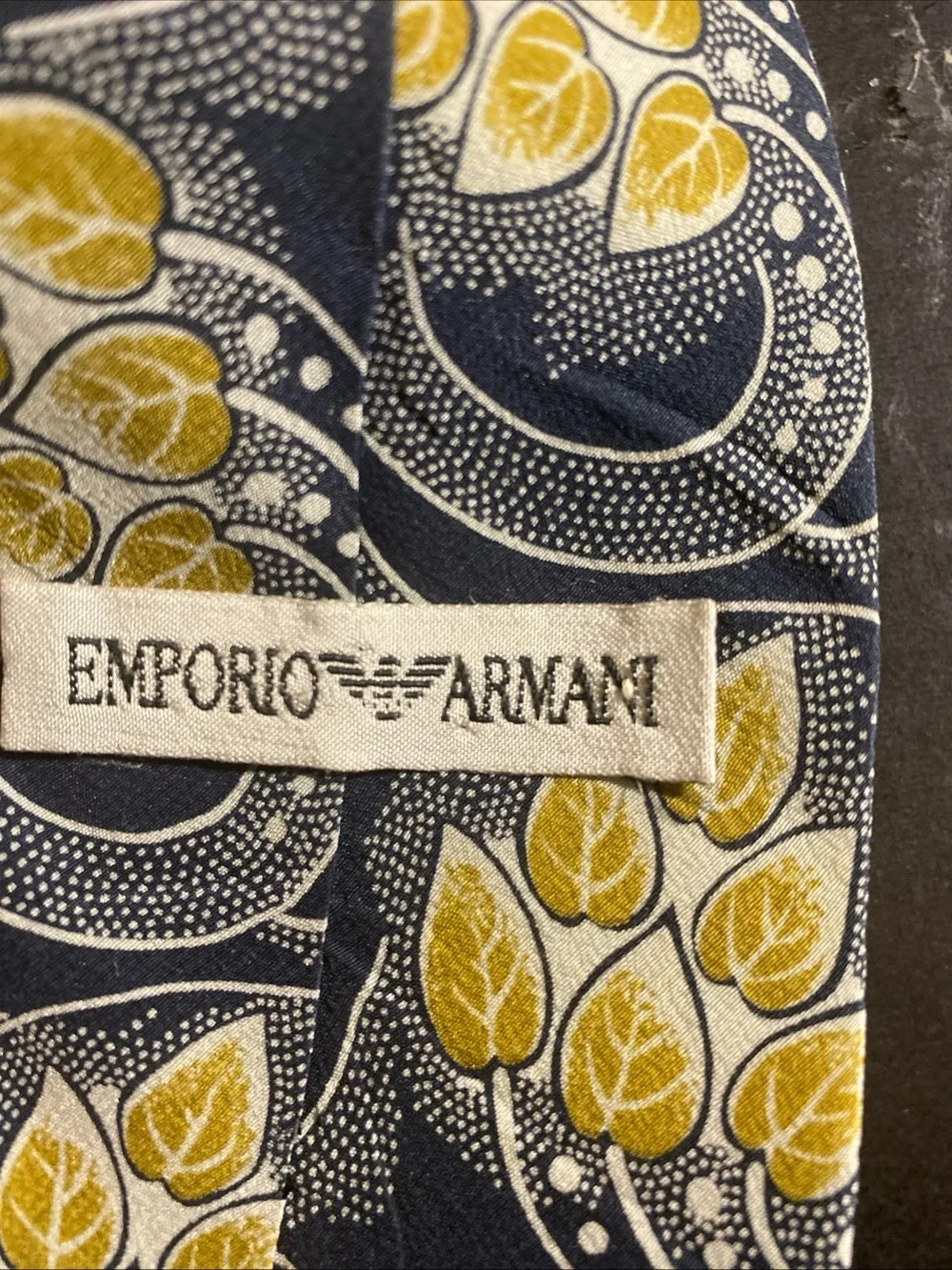 Emporio Armani Necktie 100% Silk Hand Made Floral Italy Jacquard